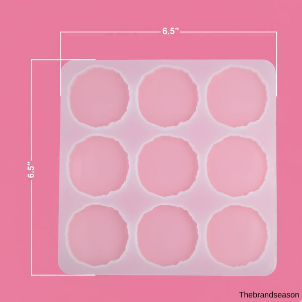 9 cavity agate round keychain & pendant mould without holes